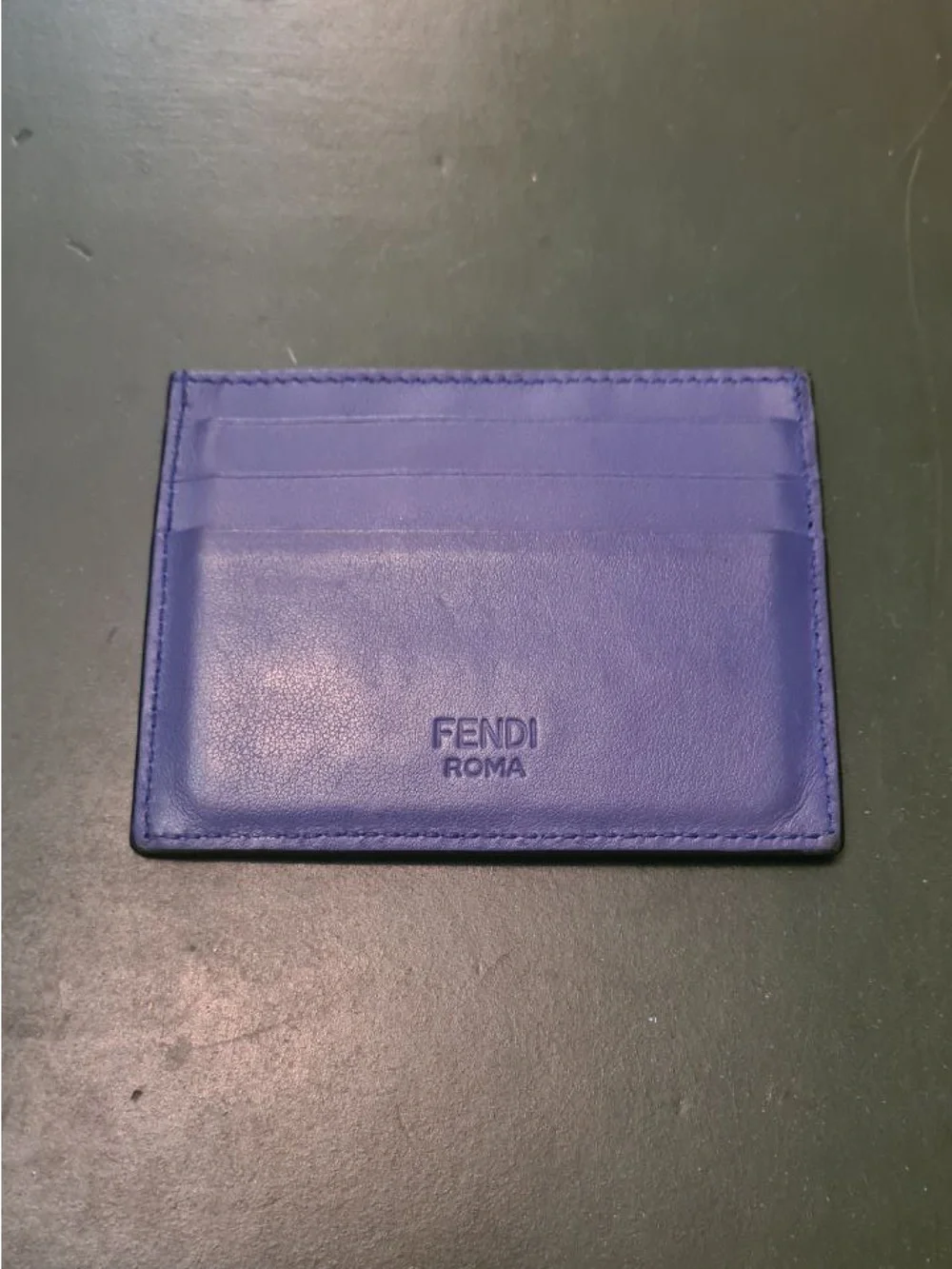 Fendi Purple Leather Card Holder